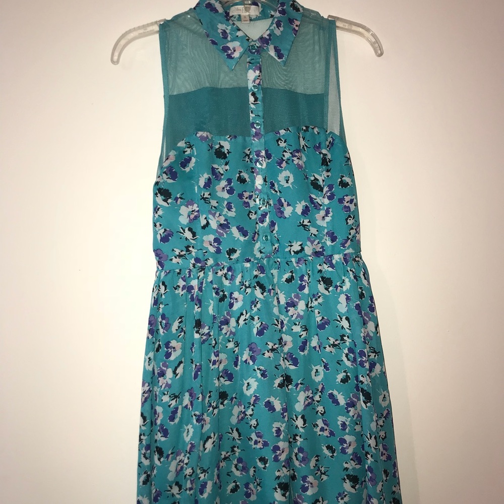 Collared Mesh top Dress